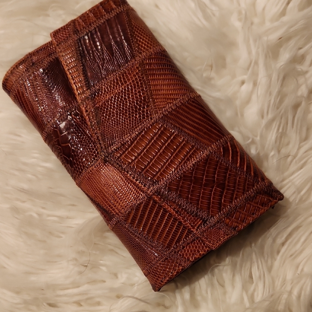 Vintage Miss Tony Lama Brown Patchwork Wallet